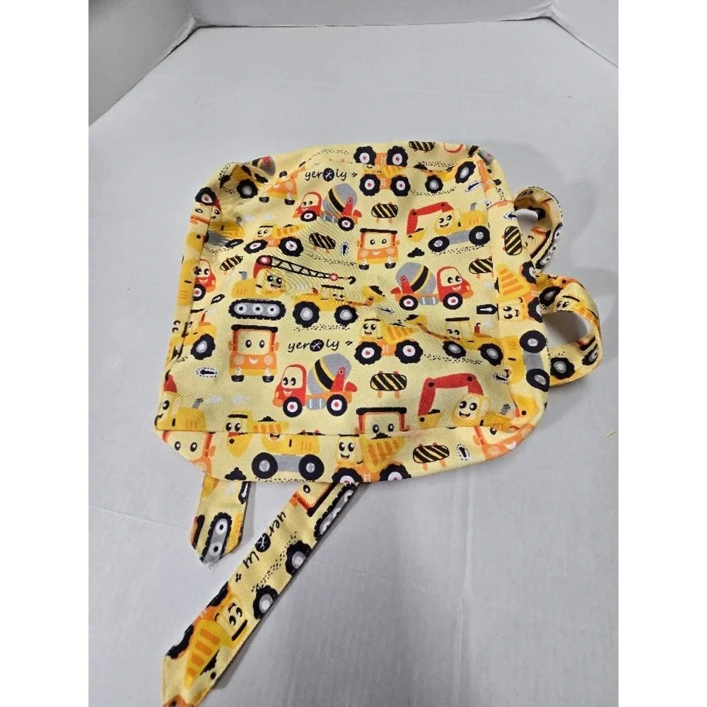 Yeroly Kids Yellow Construction‎ Truck Print Backpack Small Toddler School Bag
